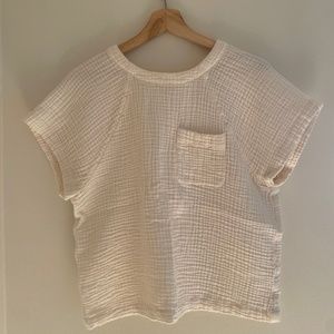 Madewell Lightspun Renwood Button-Back Top Off-White Size Medium